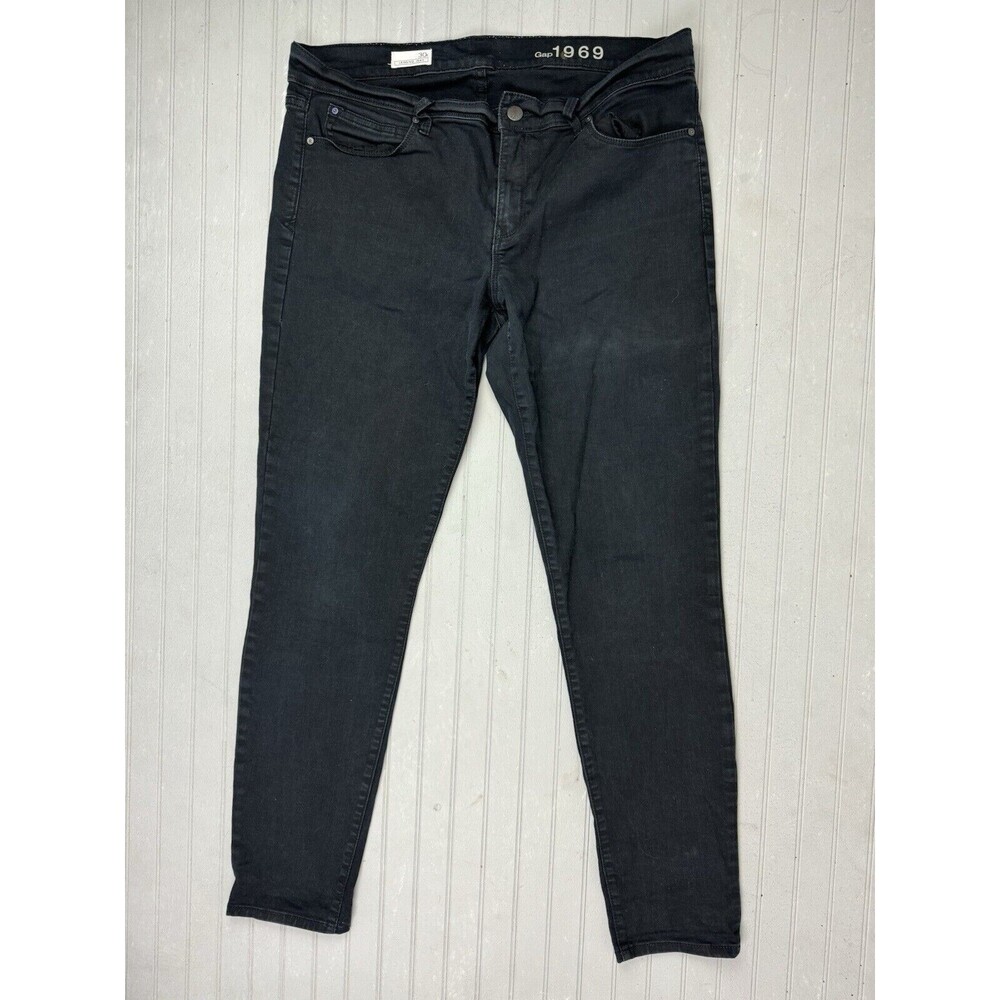 Gap 1969 Size 30 Womens Jeans Legging Black Stretch Mid Rise